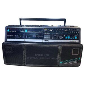 Vtg Magnavox D8300 AM FM Stereo Boombox Radio Dual Cassette Works Sounds Great!